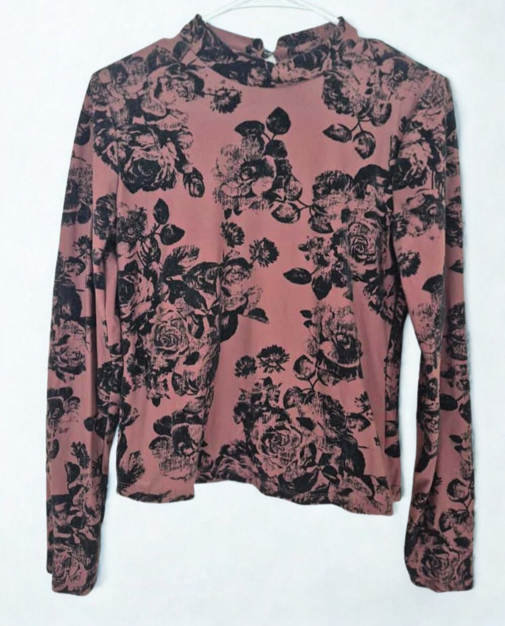 Vibe Womens Top Brown Velvet Burnout Jr Med Whimsigoth Forest Fairy Grunge Y2K